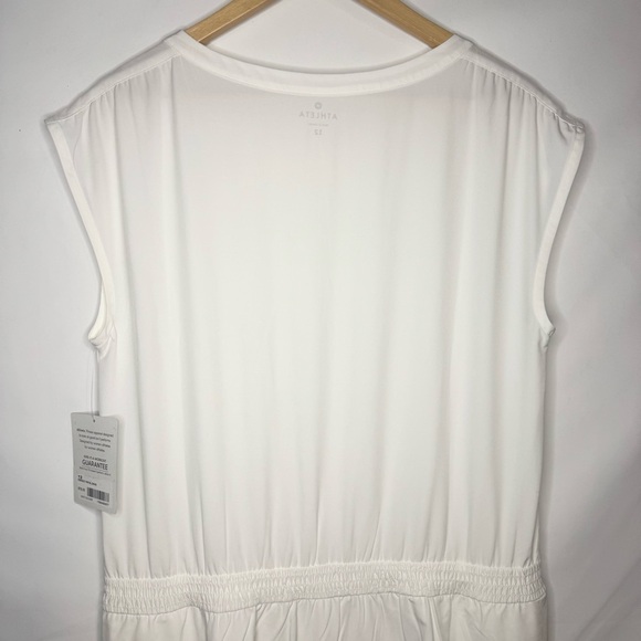 NWT Athleta Perfect Petal Dress White Dove White Size 12 Sporty Casual Athletic - Picture 6 of 9
